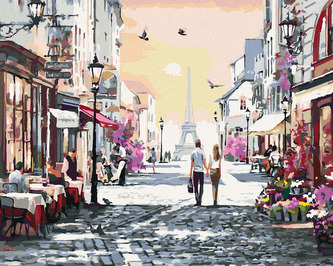 Malování podle čísel - MILENCI V PAŘÍŽI (RICHARD MACNEIL) - 80x100 cm, vypnuté plátno na rám