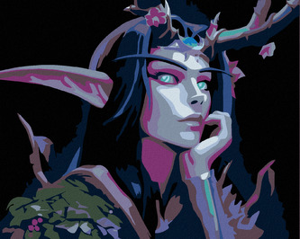 Malování podle čísel - NIGHT ELF - 40x50 cm, bez rámu a bez vypnutí plátna