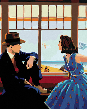 Malování podle čísel - ZA OKNEM JE MOŘE - 40x50 cm, bez rámu a bez vypnutí plátna