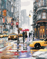 Malování podle čísel - ŽLUTÉ TAXÍKY V NEW YORKU (RICHARD MACNEIL) - 80x100 cm, vypnuté plátno na rám