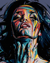 Malování podle čísel - BAREVNÁ V RAUŠI - 40x50 cm, bez rámu a bez vypnutí plátna