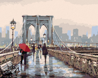 Malování podle čísel - PROCHÁZKA PO BROOKLYN BRIDGE (RICHARD MACNEIL) - 40x50 cm, bez rámu a bez vypnutí plátna