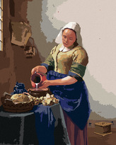 Malování podle čísel - MLÉKAŘKA (J. VERMEER) - 80x100 cm, bez rámu a bez vypnutí plátna