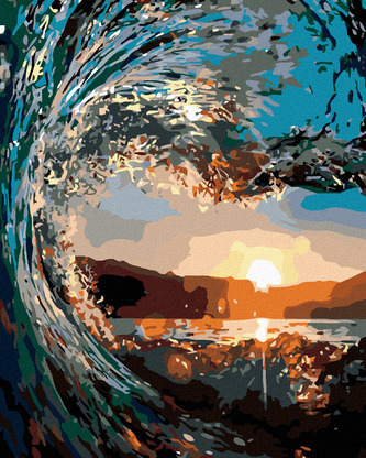 Malování podle čísel - VLNA - 40x50 cm, vypnuté plátno na rám