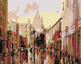 Malování podle čísel - NA NÁMĚSTÍ - 40x50 cm, bez rámu a bez vypnutí plátna