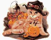 Malování podle čísel - KOTĚ S DÝNĚMI - 40x50 cm, bez rámu a bez vypnutí plátna