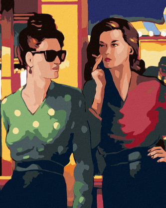 Malování podle čísel - KAMARÁDKY - 40x50 cm, bez rámu a bez vypnutí plátna