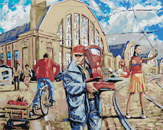 Malování podle čísel - MĚSTSKÝ SPĚCH - 40x50 cm, bez rámu a bez vypnutí plátna