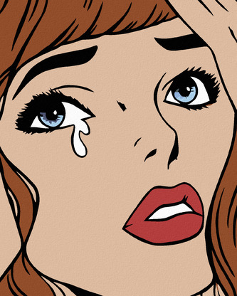 Malování podle čísel - UPLAKANÁ - 40x50 cm, vypnuté plátno na rám