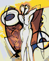 Malování podle čísel - ABSTRAKCE MILENCŮ - 80x100 cm, vypnuté plátno na rám