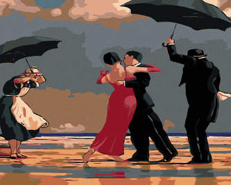 Malování podle čísel - TANEC NA PLÁŽI I - 40x50 cm, bez rámu a bez vypnutí plátna