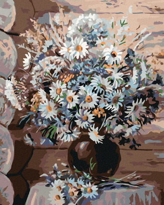 Malování podle čísel - KOPRETINY VE VÁZE - 40x50 cm, bez rámu a bez vypnutí plátna