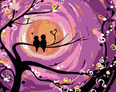 Malování podle čísel - PTAČÍ ROMANCE - 80x100 cm, vypnuté plátno na rám