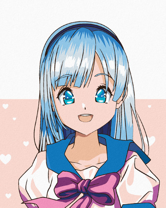 Malování podle čísel - ANIME DÍVKA S MAŠLÍ - 40x50 cm, vypnuté plátno na rám