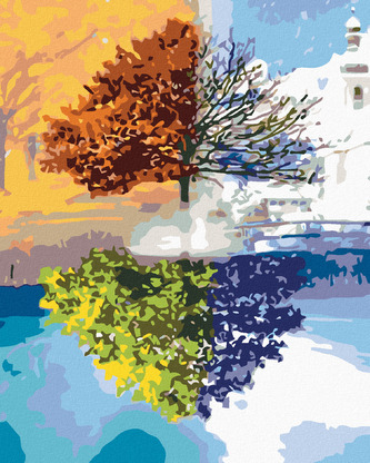 Malování podle čísel - CYKLUS V ROCE - 40x50 cm, vypnuté plátno na rám