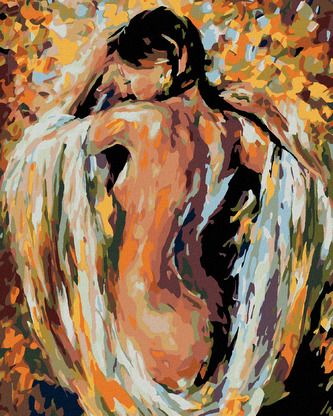 Malování podle čísel - POLONAHÁ ŽENA V BARVÁCH - 40x50 cm, bez rámu a bez vypnutí plátna