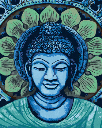 Malování podle čísel - ZELENOMODRÝ BUDDHA - 40x50 cm, vypnuté plátno na rám Malování podle čísel - ZELENOMODRÝ BUDDHA - 40x50 cm, vypnuté plátno na rám