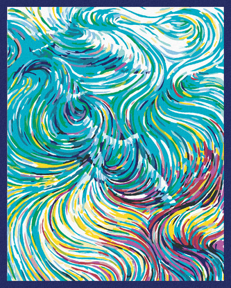 Malování podle čísel - VLNY - 80x100 cm, vypnuté plátno na rám