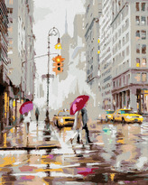 Malování podle čísel - PÁR NA PŘECHODU V NEW YORKU (RICHARD MACNEIL) - 40x50 cm, vypnuté plátno na rám