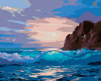 Malování podle čísel - RÁNO U MOŘE - 40x50 cm, bez rámu a bez vypnutí plátna