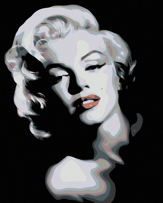Malování podle čísel - ČERNOBÍLÁ MARILYN - 40x50 cm, vypnuté plátno na rám