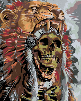 Malování podle čísel - LEBKA NÁČELNÍKA - 40x50 cm, bez rámu a bez vypnutí plátna