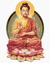 Malování podle čísel - MEDITUJÍCÍ BUDDHA II - 40x50 cm, vypnuté plátno na rám