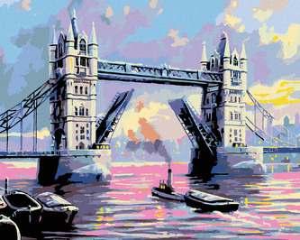 Malování podle čísel - TOWER BRIDGE LONDÝN - 40x50 cm, bez rámu a bez vypnutí plátna
