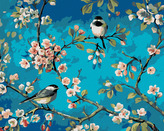 Malování podle čísel - DVA SEDÍCÍ PTÁCI - 40x50 cm, vypnuté plátno na rám