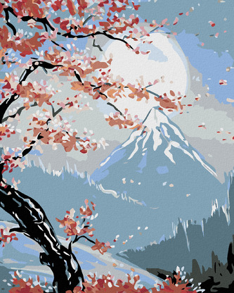 Malování podle čísel - JARO V HORÁCH - 40x50 cm, bez rámu a bez vypnutí plátna