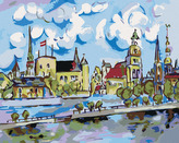 Malování podle čísel - CESTA K MĚSTU - 40x50 cm, bez rámu a bez vypnutí plátna