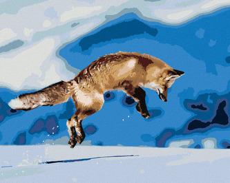 Malování podle čísel - SKÁKAJÍCÍ LIŠKA - 40x50 cm, vypnuté plátno na rám