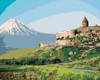 Malování podle čísel - STARÝ HRAD - 80x100 cm, bez rámu a bez vypnutí plátna