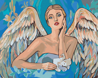 Malování podle čísel - VÁNOČNÍ ANDĚL - 40x50 cm, vypnuté plátno na rám