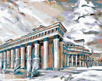 Malování podle čísel - ŘECKÁ STAVBA - 80x100 cm, bez rámu a bez vypnutí plátna