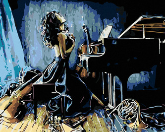 Malování podle čísel - UMĚLKYNĚ - 40x50 cm, bez rámu a bez vypnutí plátna