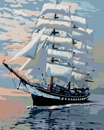 Malování podle čísel - VELKÁ PLACHETNICE - 40x50 cm, bez rámu a bez vypnutí plátna