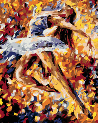 Malování podle čísel - KRÁSNÁ BALETKA V BARVÁCH - 40x50 cm, bez rámu a bez vypnutí plátna