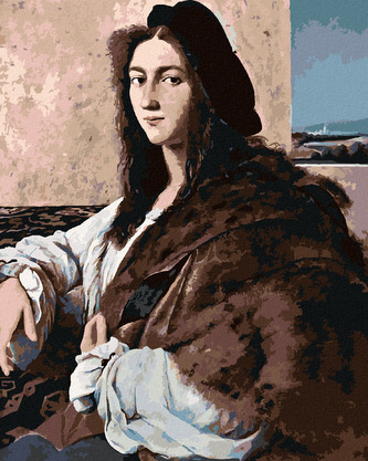 Malování podle čísel - PORTRÉT MLADÉHO MUŽE (RAPHAEL) - 40x50 cm, bez rámu a bez vypnutí plátna