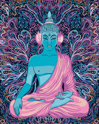Malování podle čísel - FIALOVÝ BUDDHA - 80x100 cm, vypnuté plátno na rám Malování podle čísel - FIALOVÝ BUDDHA - 80x100 cm, vypnuté plátno na rám