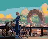 Malování podle čísel - DÍVKA NA KOLE - 80x100 cm, bez rámu a bez vypnutí plátna