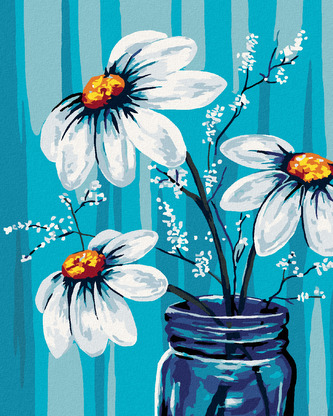 Malování podle čísel - KOPRETINY VE SKLENICI - 40x50 cm, bez rámu a bez vypnutí plátna