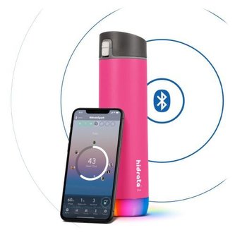 HidrateSpark Nerezová chytrá lahev 620 ml, Bluetooth tracker, růžová