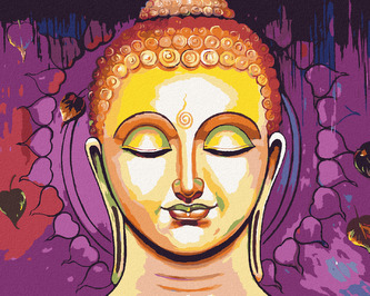 Malování podle čísel - MEDITUJÍCÍ BUDDHA - 80x100 cm, vypnuté plátno na rám