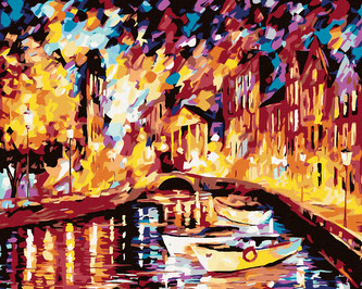 Malování podle čísel - LOĎKY V BENÁTKÁCH - 80x100 cm, bez rámu a bez vypnutí plátna Malování podle čísel - LOĎKY V BENÁTKÁCH - 80x100 cm, bez rámu a bez vypnutí plátna