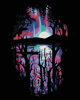 Malování podle čísel - TEMNÁ NOC U JEZERA - 40x50 cm, vypnuté plátno na rám