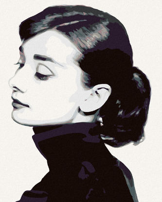 Malování podle čísel - AUDREY HEPBURN I - 40x50 cm, bez rámu a bez vypnutí plátna