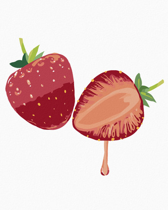 Malování podle čísel - JAHODY - 80x100 cm, bez rámu a bez vypnutí plátna