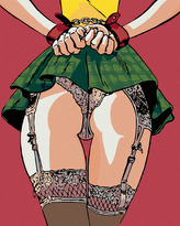 Malování podle čísel - SPOUTANÁ V PODVAZCÍCH - 80x100 cm, vypnuté plátno na rám