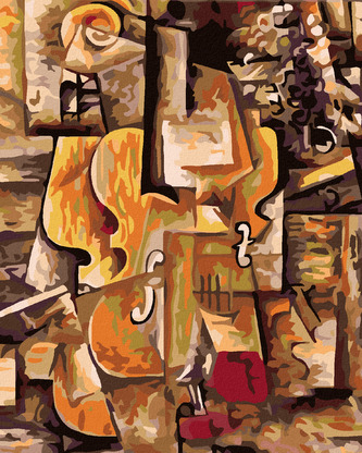 Malování podle čísel - HOUSLE A HROZNY (PICASSO) - 40x50 cm, bez rámu a bez vypnutí plátna